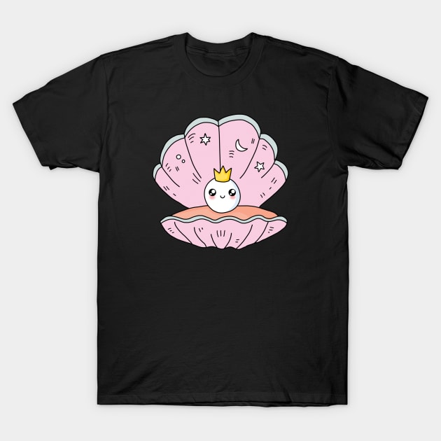 Pearl Seashell Princess T-Shirt by SuperrSunday